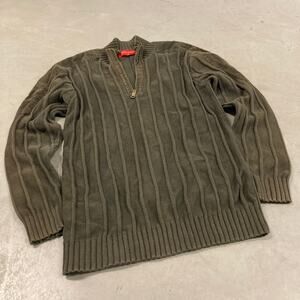 vintage Y2K ripped quarter zip sweater